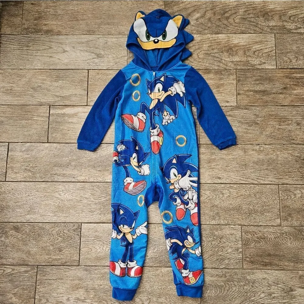 Sonic the Hedgehog Kids One Piece Pajama Blue